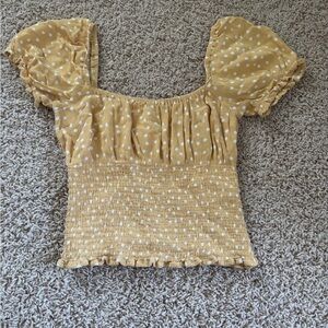 Abercrombie & Fitch Yellow and White Blouse